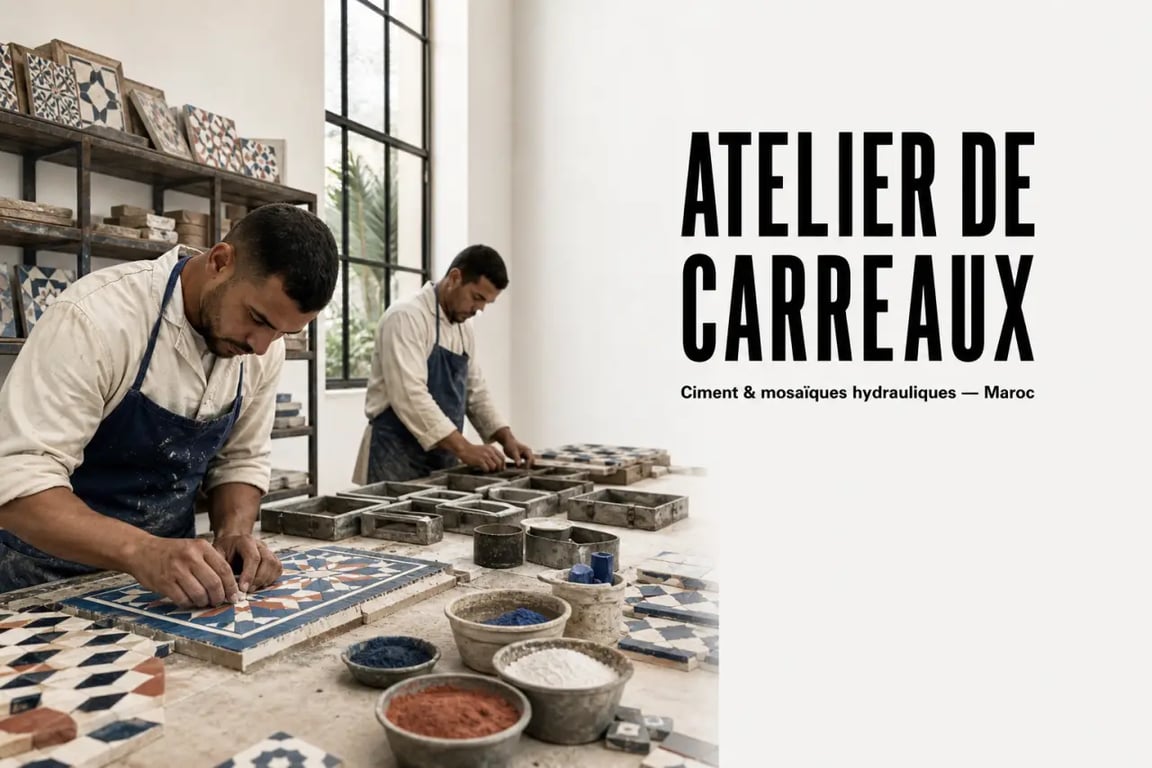 Atelier artisanal de Mosaic Del Sur avec carreaux décoratifs en fabrication