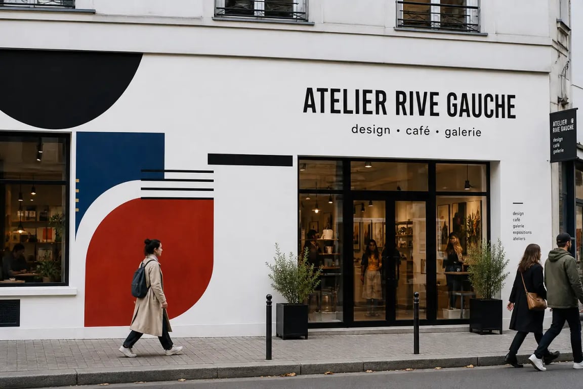 Fresque murale extérieur sur devanture commerciale pour améliorer la visibilité