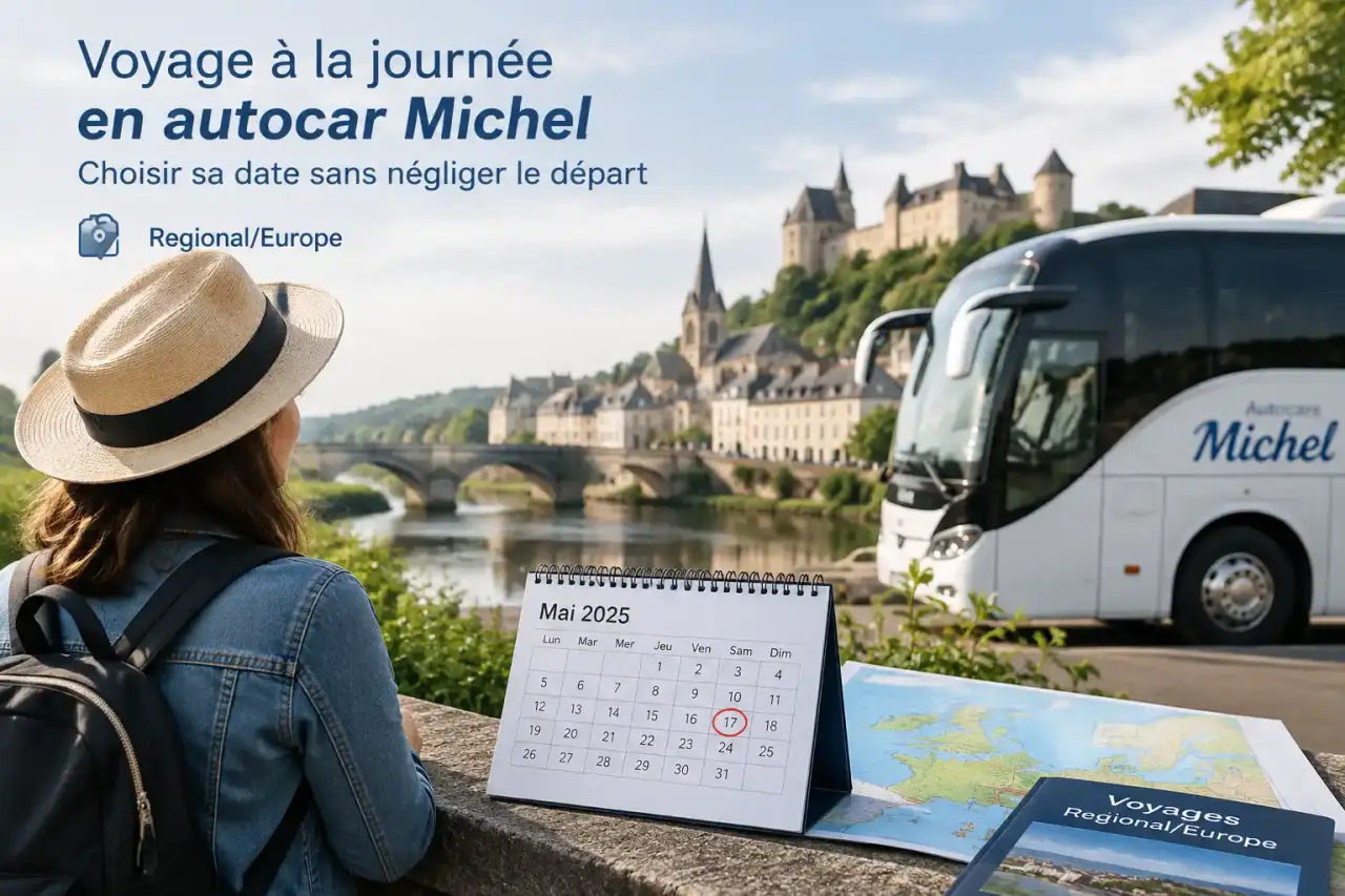 Voyage à la journée en autocar Michel : choisir sa date sans négliger le départ