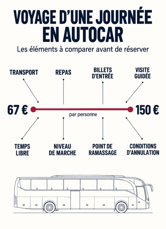 Voyage 1 journée en autocar : prix et prestations à comparer avant de réserver