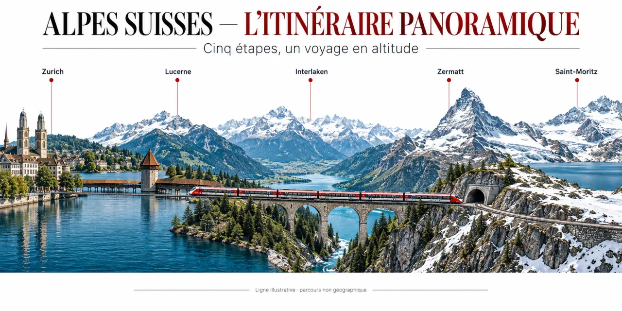 Train panoramique dans les Alpes pour un europe switzerland tour en Suisse