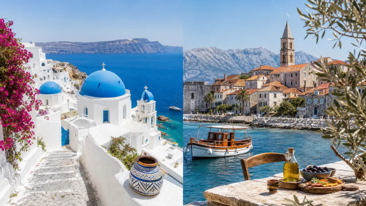 Comparaison entre la beauté minérale des Cyclades et l'élégance de pierre de la Dalmatie