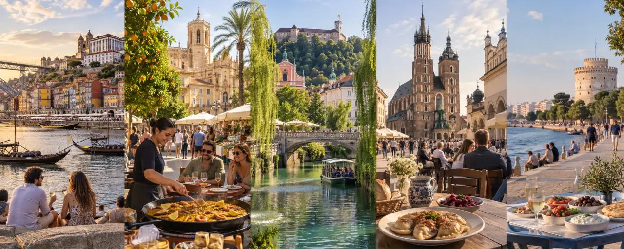 Cinq villes européennes où culture, paysages et gastronomie restent accessibles